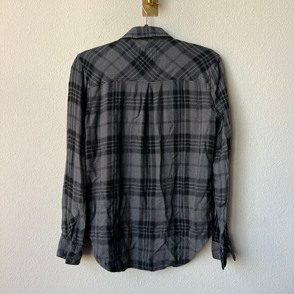 Rails Hunter Button Down Plaid Shirt in Charcoal Jet Size XS - Picture 3 of 5